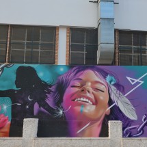 Mural showing violence against women